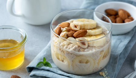 Overnight oats met banaan