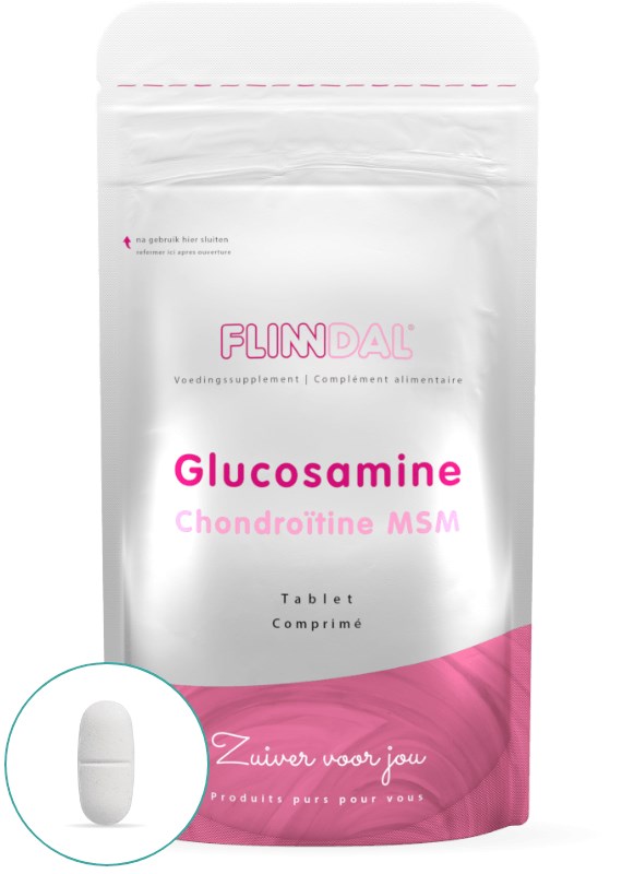 Afbeelding van Glucosamine Chondroïtine MSM 60 tabletten - 60 Tabletten - Flinndal