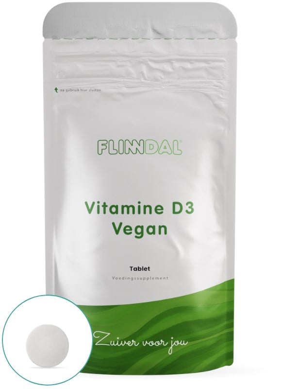 Afbeelding van Vitamine D Vegan 90 tabletten met herhaalgemak - 90 Tabletten - Flinndal