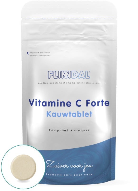 Afbeelding van Vitamine C Forte Kauwtablet 90 kauwtabletten met herhaalgemak - 90 Kauwtabletten - Flinndal