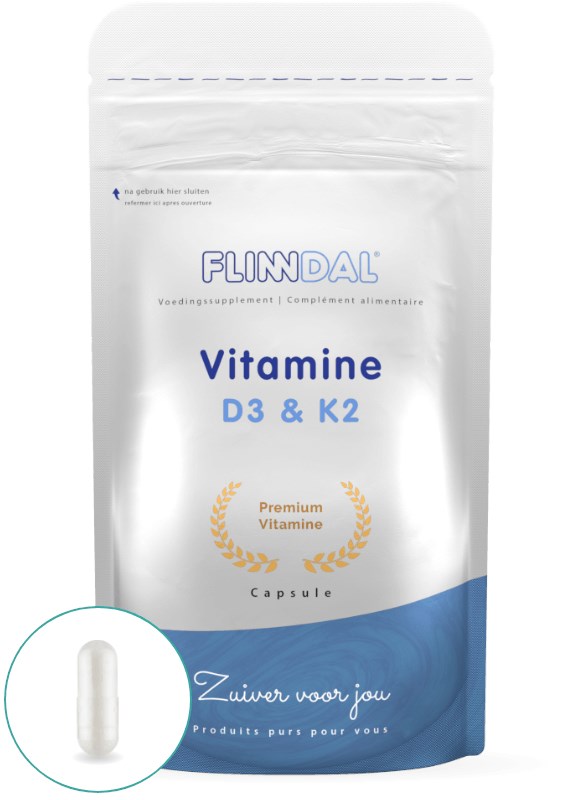 Afbeelding van Vitamine D3&K2 30 capsules - 30 Capsules - Flinndal