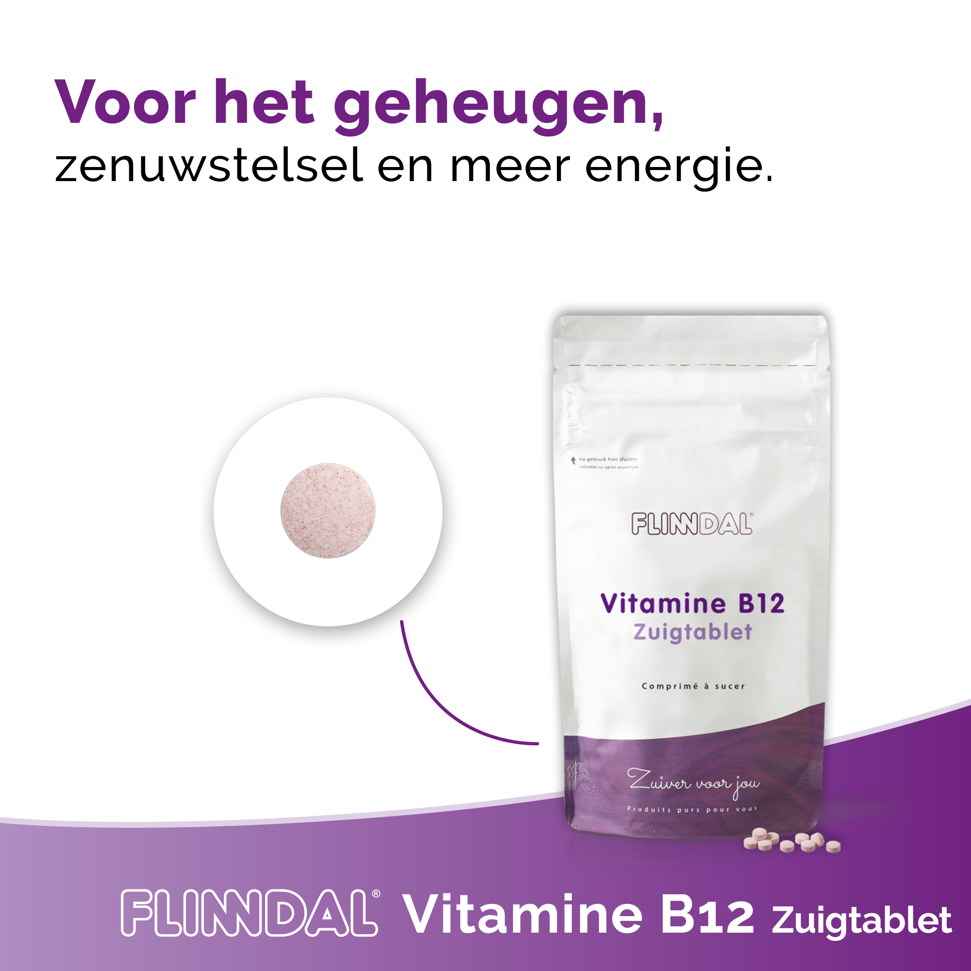 Vitamine B12 Zuigtablet Bevat 1000 mcg methylcobalamine